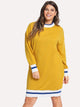 Plus Contrast Trim Sweatshirt Dress