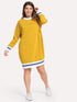 Plus Contrast Trim Sweatshirt Dress