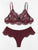 Plus Eyelash Lace Underwire Lingerie Set