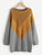 Plus Color-Block Round Neck Knit Dress