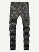 Men Pocket Side Camouflage Print Jeans