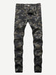 Men Pocket Side Camouflage Print Jeans