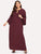 Plus Tie Neck Flounce Sleeve Maxi Dress