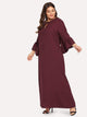 Plus Tie Neck Flounce Sleeve Maxi Dress