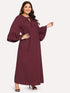 Plus Tie Neck Bell Sleeve Maxi Dress