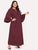 Plus Tie Neck Flounce Sleeve Maxi Dress