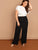 Plus Button Detail Slant Pocket Palazzo Pants