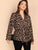 Plus Shawl Collar Belted Leopard Blazer