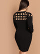  Plus Geo Cut Out Yoke Bodycon Dress