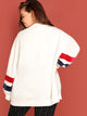 Plus Lantern Sleeve Letter Pullover