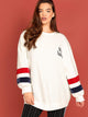 Plus Lantern Sleeve Letter Pullover