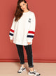 Plus Lantern Sleeve Letter Pullover