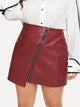 Plus Zipper Decoration Solid Skirts