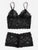 Plus Scalloped Trim Floral Lace Lingerie Set