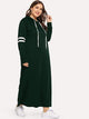 Plus Varsity Striped Hoodie Dress