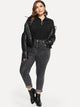 SHEIN Plus Contrast Panel Skinny Jeans