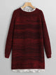 Plus Guipure Lace Trim Raglan Sleeve Sweater Dress