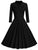 50s Pleated V Neck Flare Dress