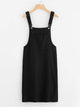 Plus Pocket Front Solid Pinafore Dress