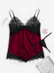 Plus Contrast Lace Slips With Thong