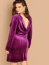  Plus Draped Back Pencil Velvet Dress