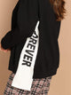 Plus Drop Shoulder Letter Print Pullover