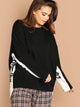 Plus Drop Shoulder Letter Print Pullover