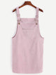 Plus Plain Corduroy Pinafore Dress