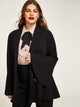 Plus Shawl Collar Flounce Sleeve Coat