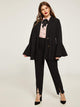 Plus Shawl Collar Flounce Sleeve Coat