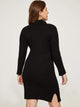 Plus High Neck Split Side Sweater Dress