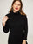 Plus High Neck Split Side Sweater Dress