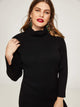 Plus High Neck Split Side Sweater Dress