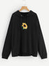 Plus Floral Print Hoodie