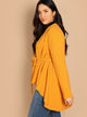 Plus Tie Waist Dip Hem Wrap Coat