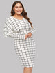 Plus Grid Cape Dress