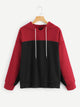 Plus Drop Shoulder Two Tone Hoodie