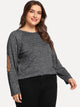 Plus Contrast Sequin Elbow Patch Tee