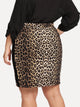 SHEIN Plus Contrast Sideseam Leopard Skirt