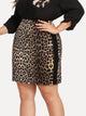 SHEIN Plus Contrast Sideseam Leopard Skirt