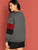 Plus Letter Print Color Block Pullover