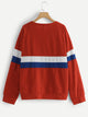 Plus Color Block Raglan Sleeve Sweatshirt