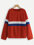 Plus Color Block Raglan Sleeve Sweatshirt