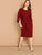 Plus Exaggerate Split Sleeve Pencil Dress