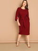  Plus Exaggerate Split Sleeve Pencil Dress