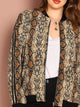 Plus Contrast Sideseam Snake Skin Jacket