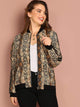 Plus Contrast Sideseam Snake Skin Jacket