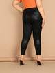 Plus Wide Waistband PU Leggings