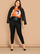 Plus Wide Waistband PU Leggings
