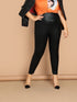 Plus Wide Waistband PU Leggings